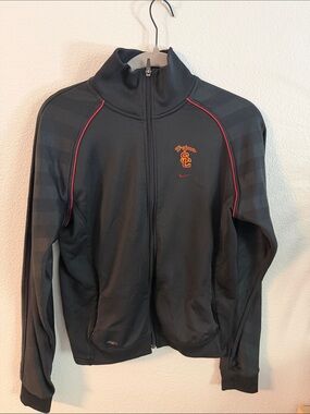 Nike Black USC Trojans Lightweight Full-Zip Jacket with Red Piping
